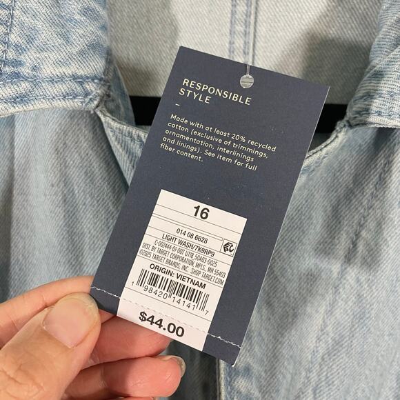 Universal Standard Light Blue Denim Baggy Straight Leg Jumpsuit Size 16 NWT - Picture 6 of 9